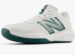 New Balance Women's 696 V6 Tennis Shoe, White/Marsh Green, 11 Wide